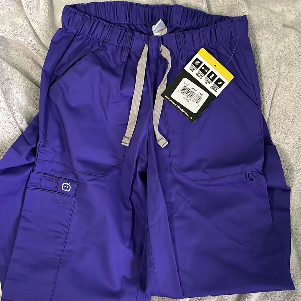 NWT WonderWink Purple/Grape Motion Stretch Scrub Pants